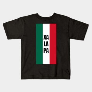 Xalapa City in Mexican Flag Colors Vertical Kids T-Shirt